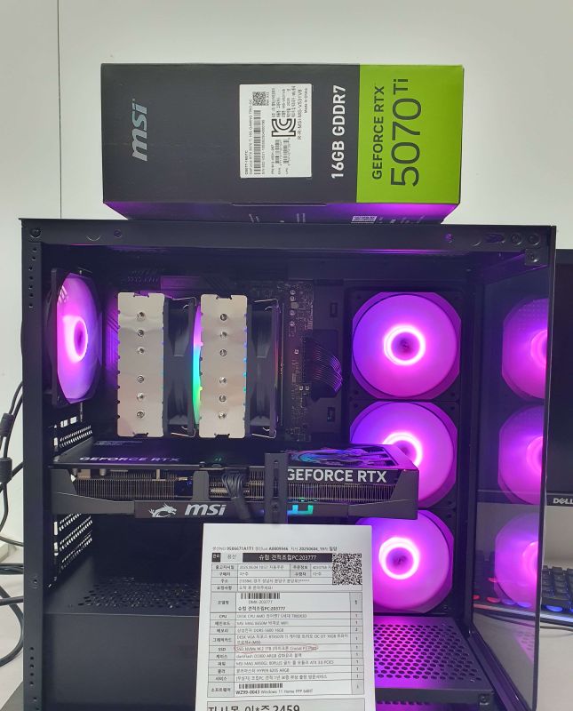 조립PC견적 사진2 슈컴 견적조립PC (No.54539) : AMD 라이젠7-5세대 7800X3D 라파엘 멀티팩정품 , MSI 지포스 RTX 5070 Ti 게이밍 트리오 OC D7 16GB 트라이프로져4