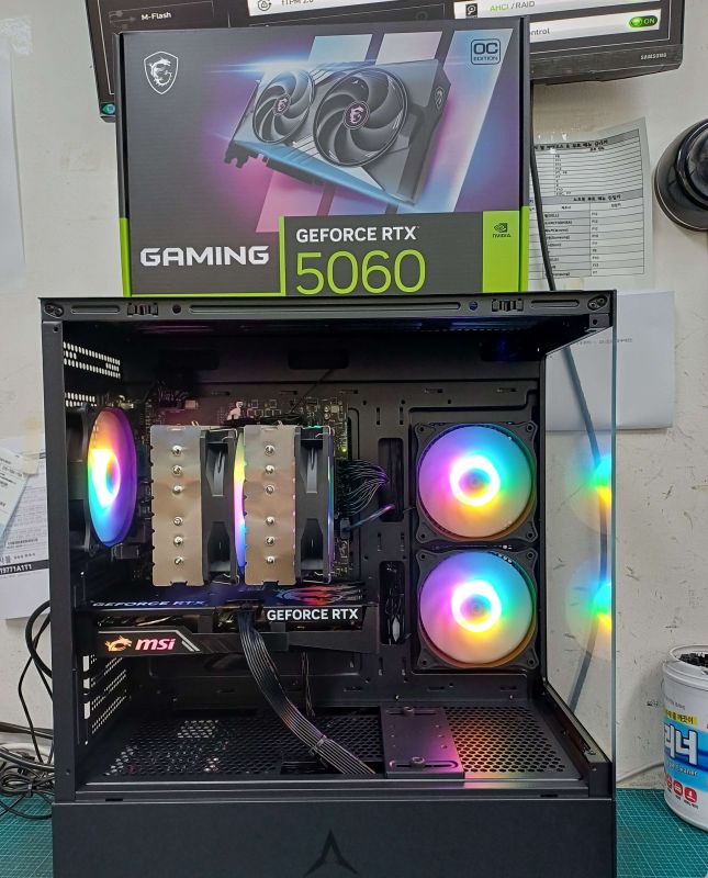 조립PC견적 사진1 AMD 라이젠5-5세대 7600X 라파엘 멀티팩 정품, MSI 지포스 RTX 5060 게이밍 OC D7 8GB 트윈프로져