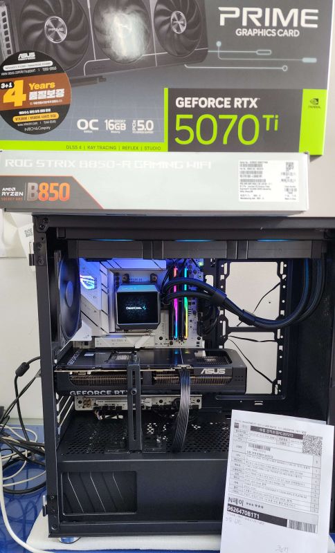 조립PC견적 사진1 AMD 라이젠7-6세대 9800X3D (그래니트 릿지) (정품), ASUS PRIME 지포스 RTX 5070 Ti OC D7 16GB 인텍앤컴퍼니