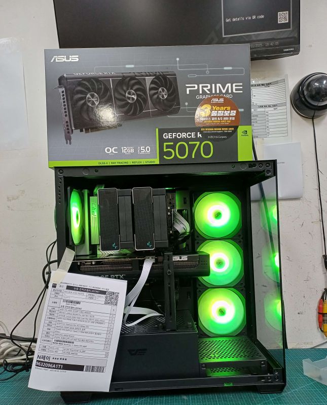 조립PC견적 사진1 AMD 라이젠7-5세대 7800X3D 라파엘 멀티팩정품 , ASUS PRIME 지포스 RTX 5070 OC D7 12GB 대원씨티에스
