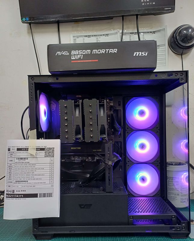 조립PC견적 사진1 AMD 라이젠7-5세대 7800X3D 라파엘 멀티팩정품 , MSI MAG B850M 박격포 WIFI