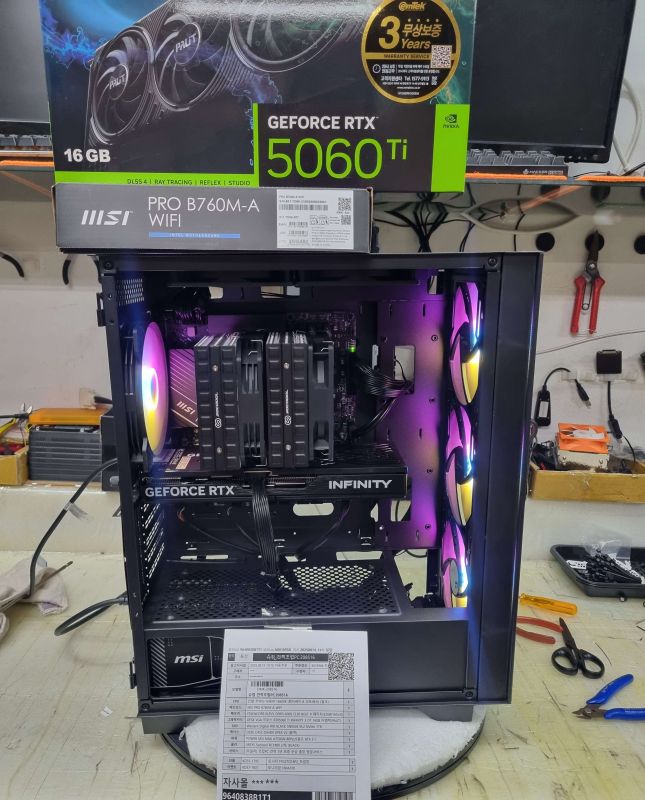 조립PC견적 사진1 인텔 코어i5-14세대 14600K (랩터레이크 리프레시) (벌크), PALIT 지포스 RTX 5060 Ti Infinity 3 D7 16GB 이엠텍