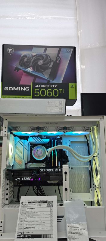 조립PC견적 사진1 인텔 코어i7-14세대 14700K (랩터레이크 리프레시) (정품), MSI 지포스 RTX 5060 Ti 게이밍 OC D7 16GB 트윈프로져