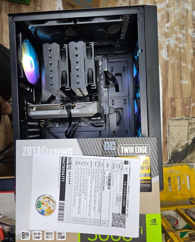 조립PC견적 사진1 AMD 라이젠5-6세대 9600X (그래니트 릿지) (멀티팩(정품)), ZOTAC GAMING 지포스 RTX 5060 Ti Twin Edge OC D7 8GB