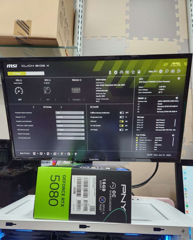 조립PC견적 사진2 AMD 라이젠9-6세대 9950X3D (그래니트 릿지) (멀티팩(정품)), [한성] PNY GeForce RTX 5080 ARGB EPIC-X RGB OC D7 16GB Triple Fan