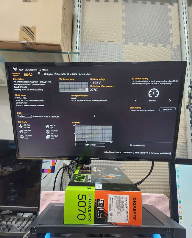 조립PC견적 사진2 AMD 라이젠7-6세대 9800X3D (그래니트 릿지) (멀티팩(정품)), GIGABYTE 지포스 RTX 5070 WINDFORCE OC SFF D7 12GB 피씨디렉트