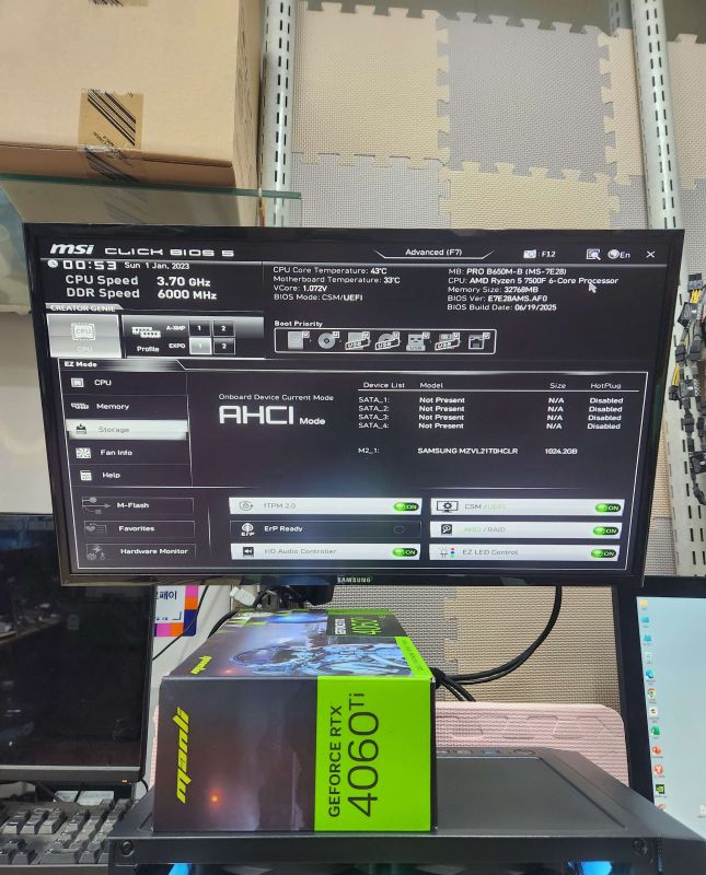 조립PC견적 사진2 AMD 라이젠5-5세대 7500F (라파엘) (벌크), MANLI 지포스 RTX 4060 Ti Rush D6 8GB 대원씨티에스