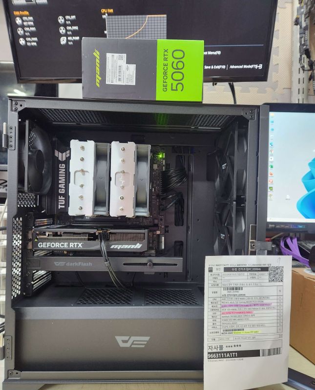 조립PC견적 사진2 AMD 라이젠5-6세대 9600X (그래니트 릿지) (멀티팩(정품)), MANLI 지포스 RTX 5060 Nebula D7 8GB 대원씨티에스