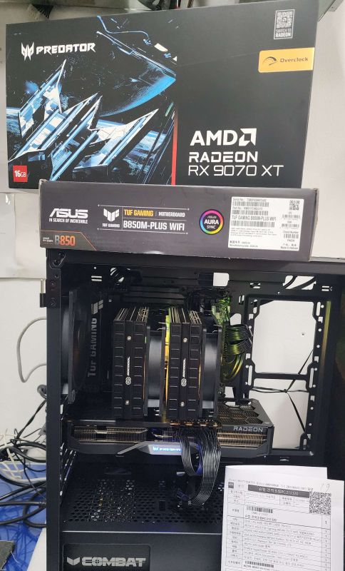 조립PC견적 사진1 AMD 라이젠7-5세대 7800X3D 라파엘 멀티팩정품 , [한성] 에이서 PREDATOR 라데온 RX 9070 XT BiFrost OC D6 16GB