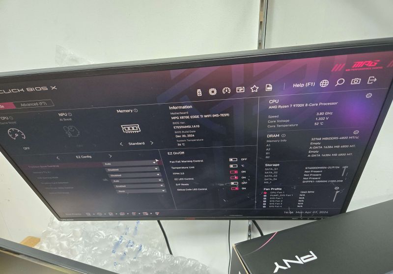 조립PC견적 사진3 AMD 라이젠7-6세대 9700X (그래니트 릿지) (멀티팩(정품)), [한성] PNY GeForce RTX 5080 ARGB EPIC-X RGB OC D7 16GB Triple Fan