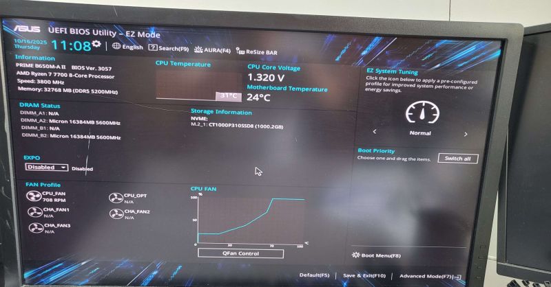 조립PC견적 사진3 AMD 라이젠7-5세대 7700 라파엘 멀티팩정품, ASUS PRIME B650M-A II 대원씨티에스