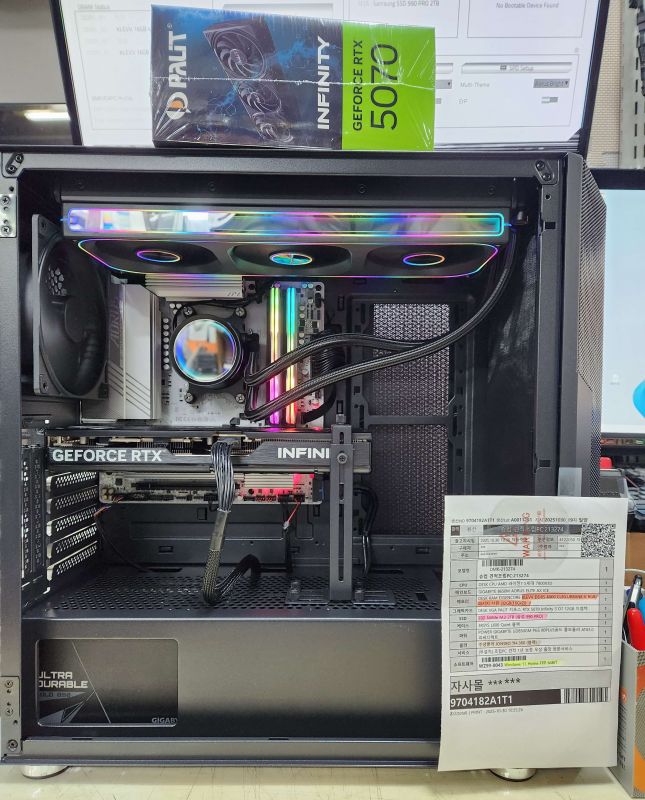 조립PC견적 사진2 AMD 라이젠7-5세대 7800X3D 라파엘 멀티팩정품 , PALIT 지포스 RTX 5070 Infinity 3 D7 12GB 이엠텍