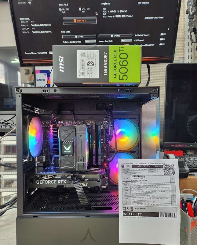 조립PC견적 사진1 인텔 코어i5-14세대 14600KF (랩터레이크 리프레시) (정품), MSI 지포스 RTX 5060 Ti 쉐도우 2X OC 플러스 D7 16GB