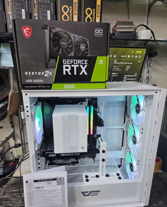 조립PC견적 사진1 AMD 라이젠9-5세대 7900X 라파엘 멀티팩 정품, MSI 지포스 RTX 3050 벤투스 2X E OC D6 6GB