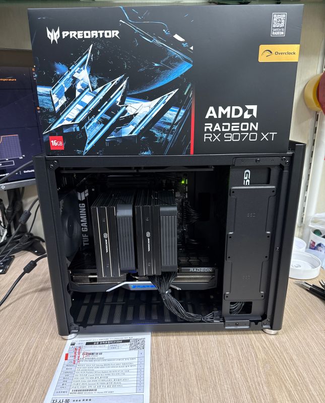 조립PC견적 사진1 AMD 라이젠7-6세대 9800X3D (그래니트 릿지) (정품), [한성] 에이서 PREDATOR 라데온 RX 9070 XT BiFrost OC D6 16GB