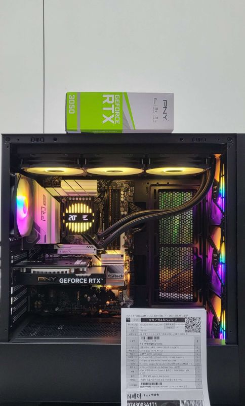 조립PC견적 사진2 인텔 코어i9-12세대 12900KF (엘더레이크) (벌크), [한성] PNY GeForce RTX 3050 VERTO D6 6GB Dual