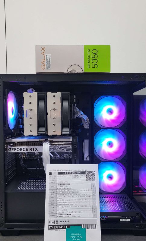 조립PC견적 사진2 인텔 코어 울트라5 시리즈2 225F (애로우레이크) (정품), 갤럭시 GALAX 지포스 RTX 5050 WHITE OC D6 8GB DUAL HDMI