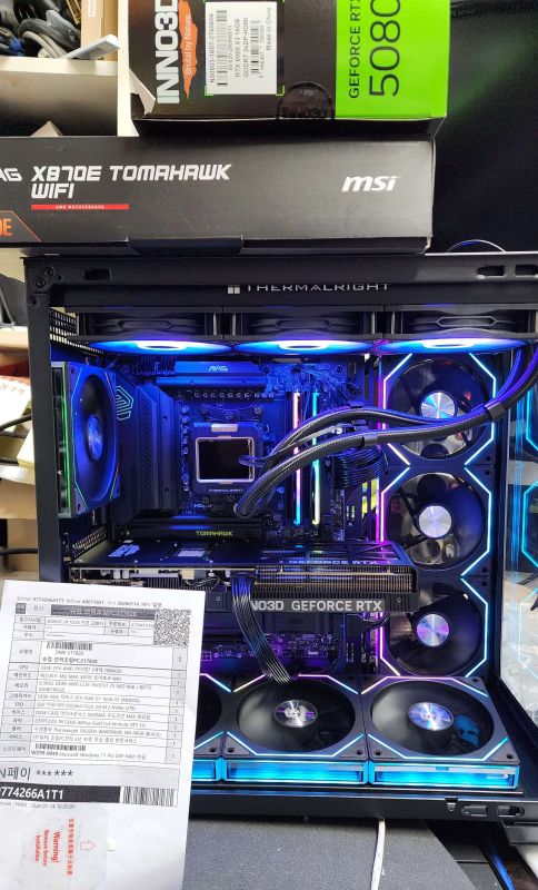 조립PC견적 사진1 AMD 라이젠7-5세대 7800X3D 라파엘 멀티팩정품 , INNO3D 지포스 RTX 5080 D7 16GB X3