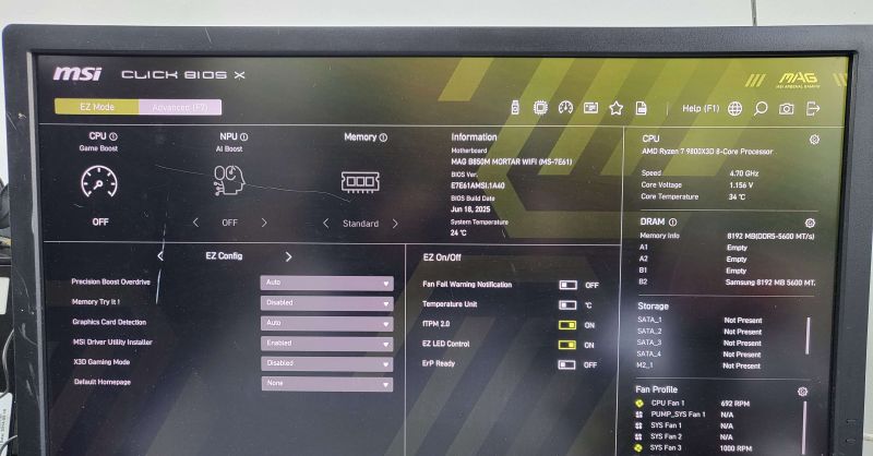 조립PC견적 사진3 AMD 라이젠7-6세대 9800X3D (그래니트 릿지) (멀티팩(정품)), MSI 지포스 RTX 5070 Ti 벤투스 3X OC D7 16GB