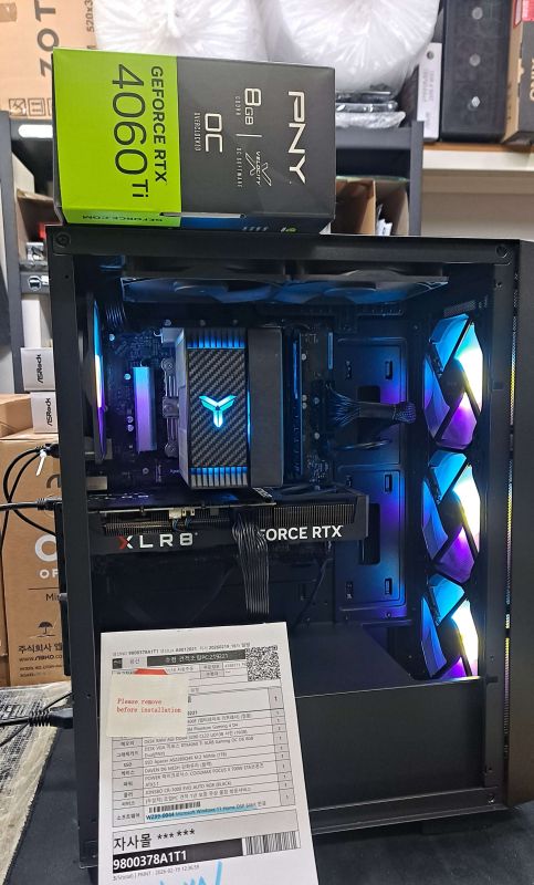 조립PC견적 사진2 인텔 코어i5-14세대 14400F (랩터레이크 리프레시) (정품), [한성] PNY GeForce RTX 4060 Ti XLR8 Gaming OC D6 8GB Dual