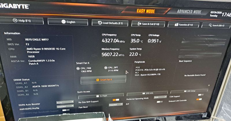 조립PC견적 사진3 AMD 라이젠9-6세대 9950X3D (그래니트 릿지) (멀티팩(정품)), MANLI 지포스 RTX 5070 Ti Nebula D7 16GB 대원씨티에스