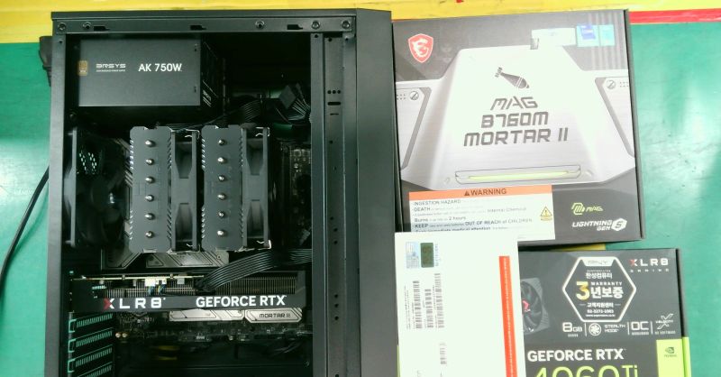 조립PC견적 사진2 인텔 코어i5-13세대 13600KF (랩터레이크) (벌크), [한성] PNY GeForce RTX 4060 Ti XLR8 Gaming OC D6 8GB Dual