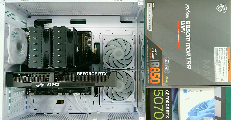 조립PC견적 사진1 AMD 라이젠7-6세대 9800X3D (그래니트 릿지) (멀티팩(정품)), MSI 지포스 RTX 5070 게이밍 트리오 OC D7 12GB 트라이프로져4