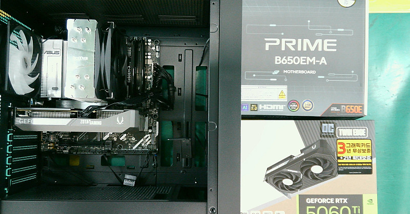 조립PC견적 사진1 AMD 라이젠5-6세대 9600X (그래니트 릿지) (멀티팩(정품)), ZOTAC GAMING 지포스 RTX 5060 Ti Twin Edge OC D7 8GB