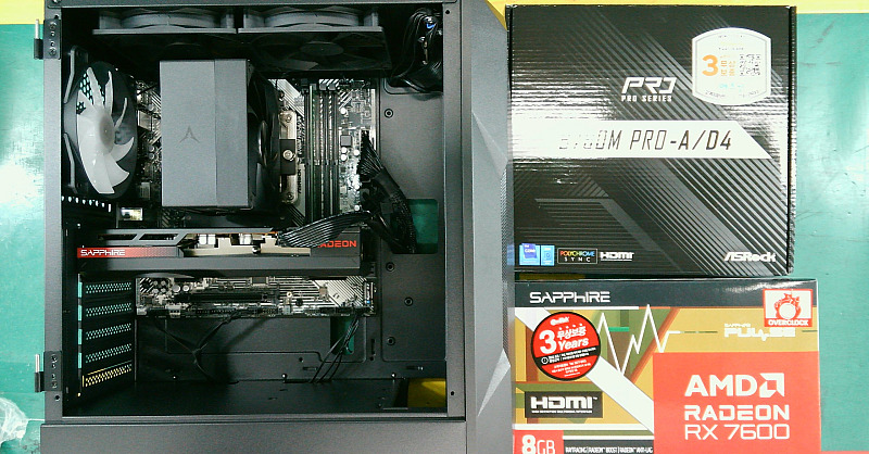 조립PC견적 사진1 인텔 코어i5-14세대 14400F (랩터레이크 리프레시) (벌크), SAPPHIRE 라데온 RX 7600 PULSE OC D6 8GB