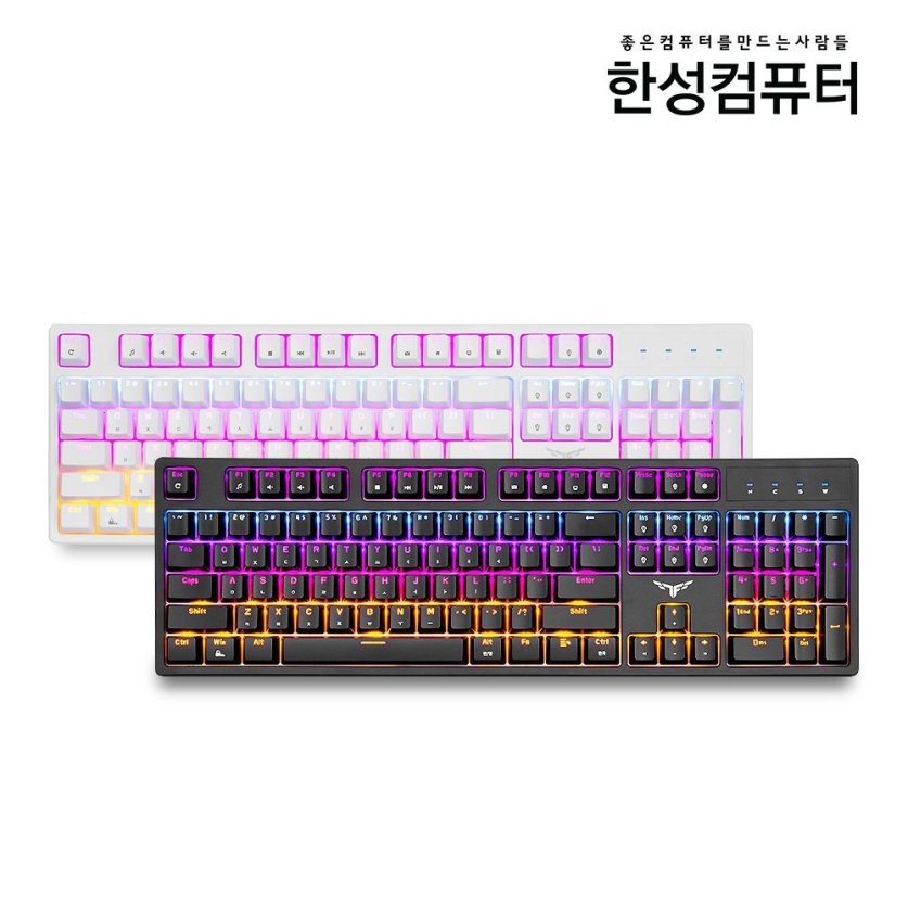 (리퍼) GK200 RAINBOW 게이밍 기계식키보드 (화이트 갈축)