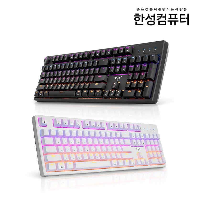 (리퍼) GK200 RAINBOW 게이밍 기계식키보드 (화이트 갈축)