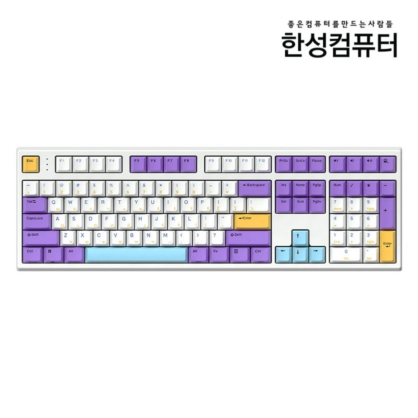 [리퍼]GK787SE OfficeMaster 저소음 윤활 기계식 키보드 뽀송 블루베리 스무디 (샤크 45g_저소음)