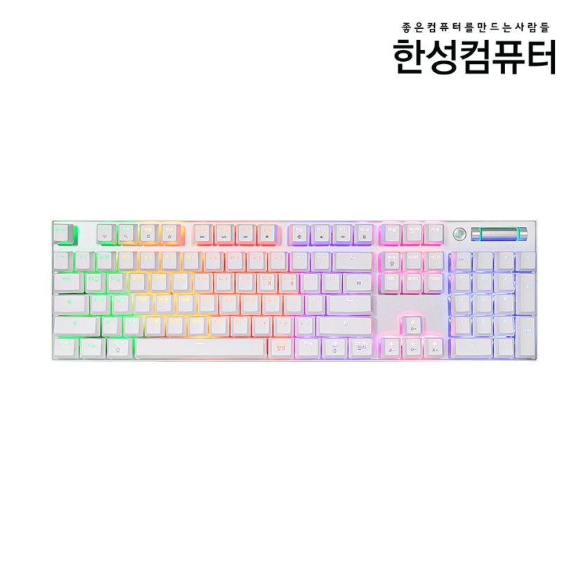 [리퍼]GK300 RAINBOW 슬림 LP 게이밍 기계식키보드 화이트 적축