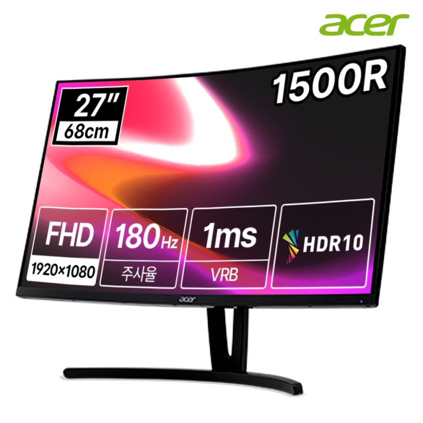 [한성] 에이서 니트로 ED273 S3 27인치 FHD 180Hz 1500R 커브드 1ms 게이밍 모니터 무결점