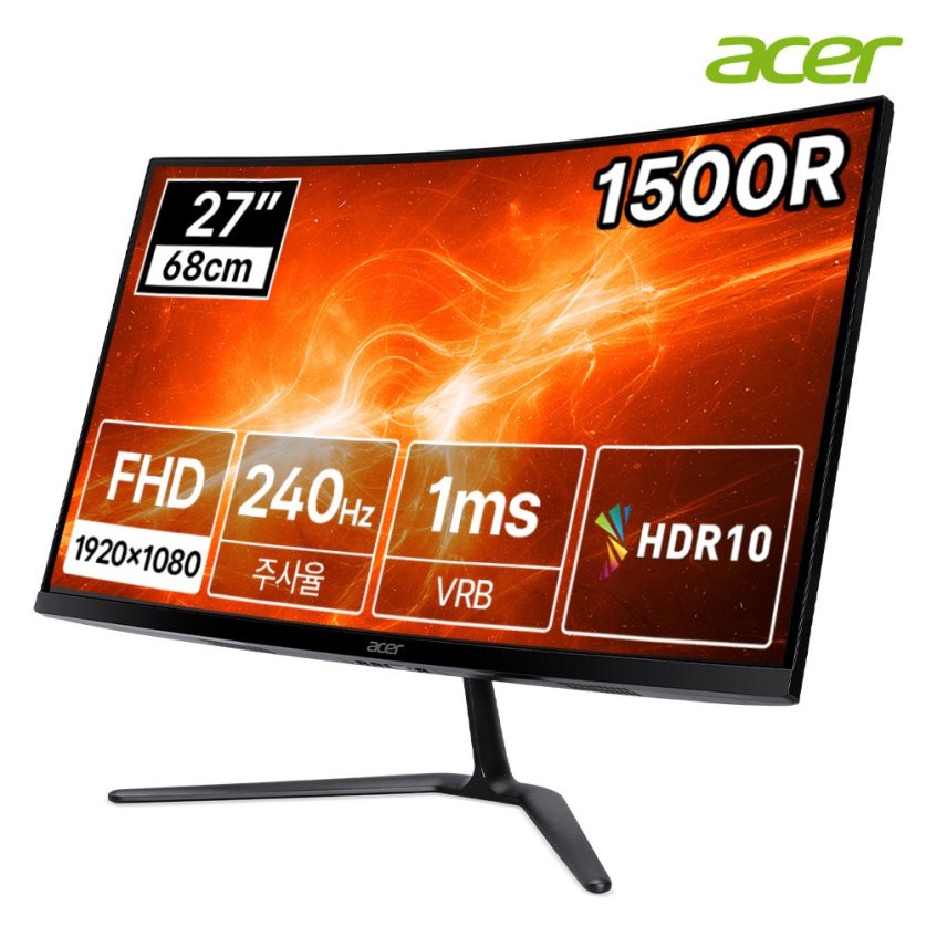[한성] 에이서 니트로 ED270 X2 27인치 FHD 240Hz 1500R 커브드 1ms 게이밍 모니터 무결점