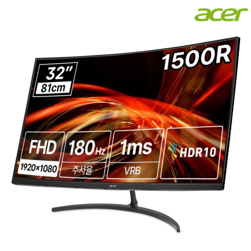 [한성] 에이서 니트로 EDT320Q S3 FHD 180Hz 1500R 1ms 32인치 커브드 게이밍 모니터 (무결점)