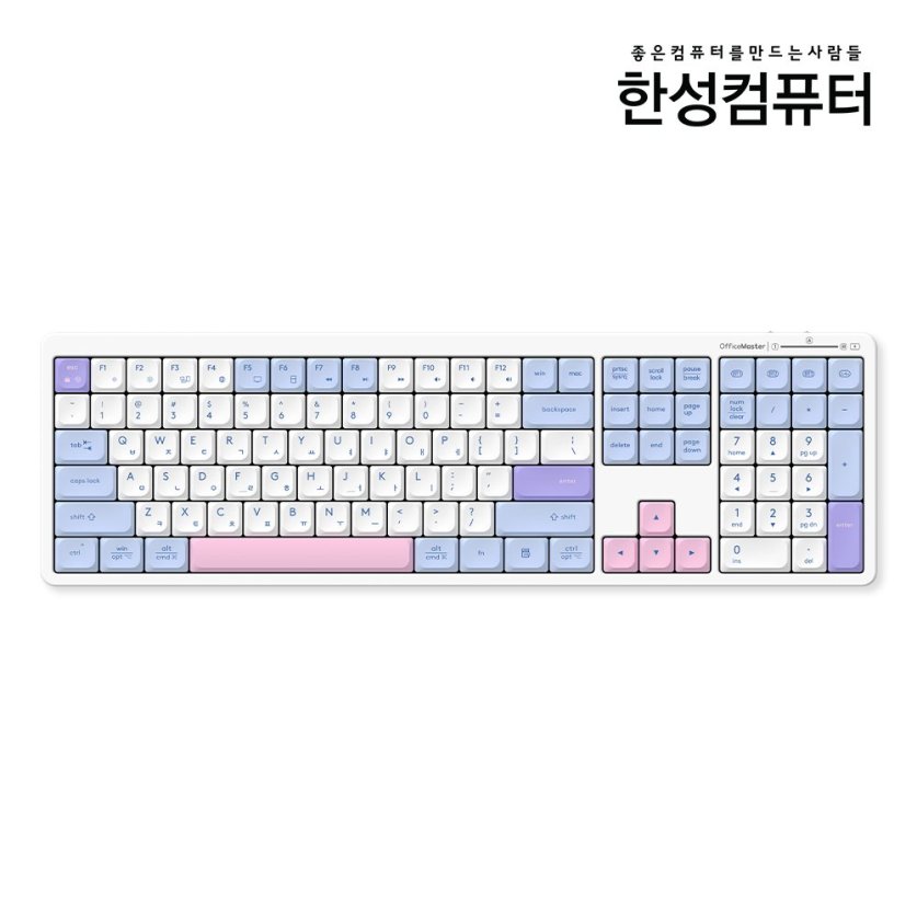 (리퍼) GK698 OfficeMaster 3모드 저소음 펜타그래프 키보드 Cotton Candy(코튼 캔디)
