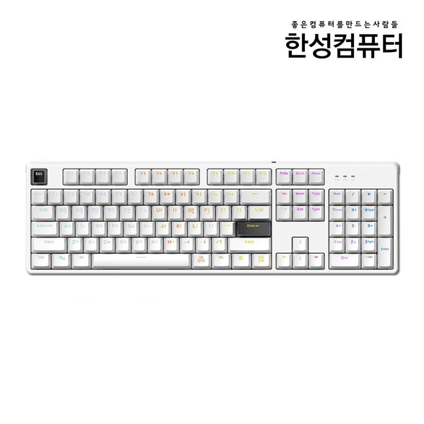 (리퍼) GK204 RAINBOW 게이밍 기계식키보드(화이트)